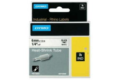 Dymo Rhino 18051, S0718260, 6mm x 1,5m fekete nyomtatás / fehér alapon, eredeti szalag