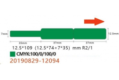 Niimbot címkék a kábelekhez RXL A2K18638901, 12,5x109mm 65db Green a D11 és D110 esetében