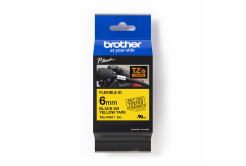 Brother TZ-FX611 / TZe-FX611 Pro Tape, 6mm x 8m, fekete nyomtatás / sárga alapon, eredeti szalag