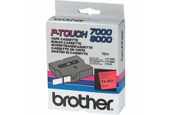 Brother TX-451, 24mm x 15m, fekete nyomtatás / piros alapon, eredeti szalag