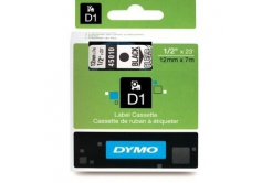 Dymo D1 45010, S0720500, 12mm x 7m fekete nyomtatás / átlátszó alapon, eredeti szalag