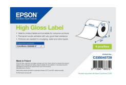 Epson C33S045729 High Gloss, a ColorWorks esetében, 203mmx57m, fehér öntapadó címkék