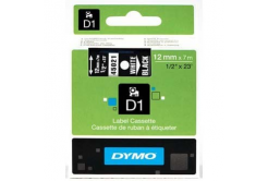 Dymo D1 45021, S0720610, 12mm x 7m fehér nyomtatás / fekete alapon, eredeti szalag