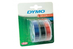 Dymo S0847750, 9mm x 3 m, fehér nyomtatás/fekete, kék, piros, eredeti szalag