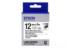 Epson LabelWorks LK-4WBQ C53S654024 12mm x 5m, fekete nyomtatás / fehér alapon, vasalható, eredeti szalag