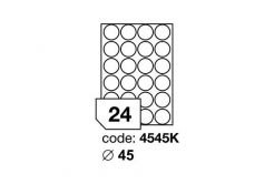 Öntapadó címkék kulaté 45 mm, 24 címek, A4, 100 ív