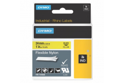 Dymo Rhino 1734525, S0773850, 24mm x 3,5m fekete nyomtatás / sárga alapon , eredeti szalag