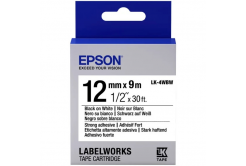 Epson LabelWorks LK-4WBW C53S654016 12mm x 9m, fekete nyomtatás / fehér alapon, erős ragasztó, eredeti szalag