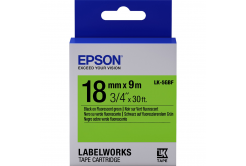 Epson LabelWorks LK-5GBF C53S655005 18mm x 9m, fekete nyomtatás / zöld alapon, fluoreszkáló, eredeti szalag