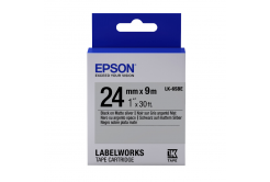 Epson LabelWorks LK-6SBE C53S656009 24mm x 9m, fekete nyomtatás / matt ezüst alapon, matt, eredeti szalag