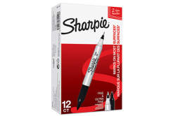 Sharpie S0811100, marker twin tip, fekete, 12db, 0.5/0.9mm, állandó