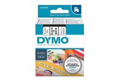 Dymo D1 43613, S0720780, 6mm x 7m fekete nyomtatás / fehér alapon, eredeti szalag