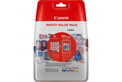 Canon CLI-571 0386C007 színes (CMYK) multipack eredeti patronok + fotópapírok