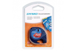 Dymo LetraTag 59424, S0721580 / 91203, S0721630, 12mm x 4m, fekete nyomtatás/piros alapon, eredeti szalag