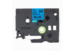 Brother TZ-FX531 / TZe-FX531,12mm x 8m, flexi, fekete nyomtatás / kék alapon, kompatibilis szalag 