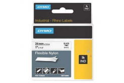 Dymo Rhino 1734524, S0773840, 24mm x 3,5m, fekete nyomtatás / fehér alapon, eredeti szalag