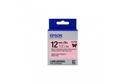 Epson LabelWorks LK-4PBK C53S654031 12mm x 5m, fekete nyomtatás / rózsaszínű alapon, textilszalag, eredeti szalag