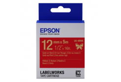 Epson LabelWorks LK-4RKK C53S654033 12mm x 5m, arany nyomtatás / piros alapon, textilszalag, eredeti szalag