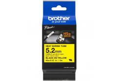 Brother HSe-611E Pro Tape, 5.2 mm  x 1.5 mm, fekete nyomtatás / sárga alapon, eredeti szalag