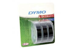 Dymo S0847730, 9mm x 3m fehér nyomtatás / fekete alapon, 3db, eredeti szalag