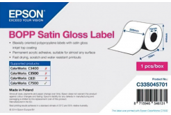 Epson C33S045701 BOPP Satin Gloss, a ColorWorks esetében, 220mmx750m, polipropilén, fehér öntapadó címkék